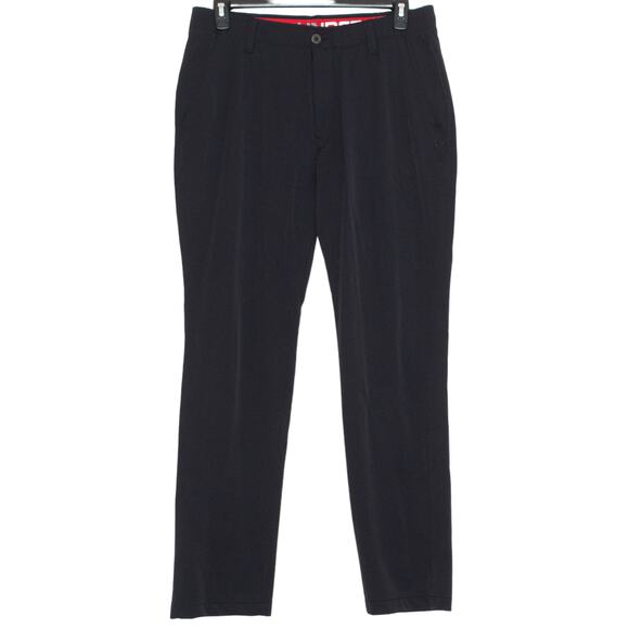 Under Armour Mens Pants Match Play Golf Athleisure Preppy Loose Black Size 36x32 - Picture 1 of 4